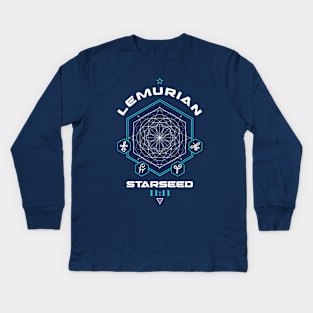 Lemurian Starseed Light Code Sacred Geometry 11:11 Kids Long Sleeve T-Shirt